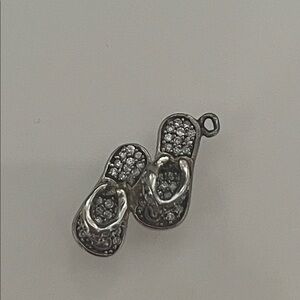 Silver flip flop charm